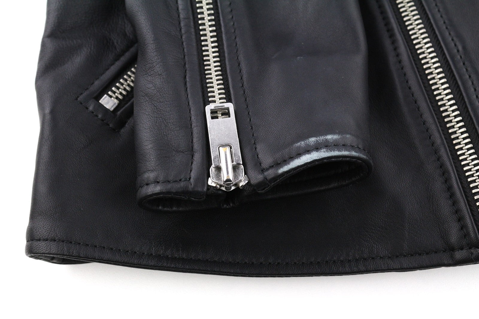 DIESEL R-Pusmir vyriška striukė S juoda avikailio odinė asimetrinė užtrauktuku RRP 655 € 