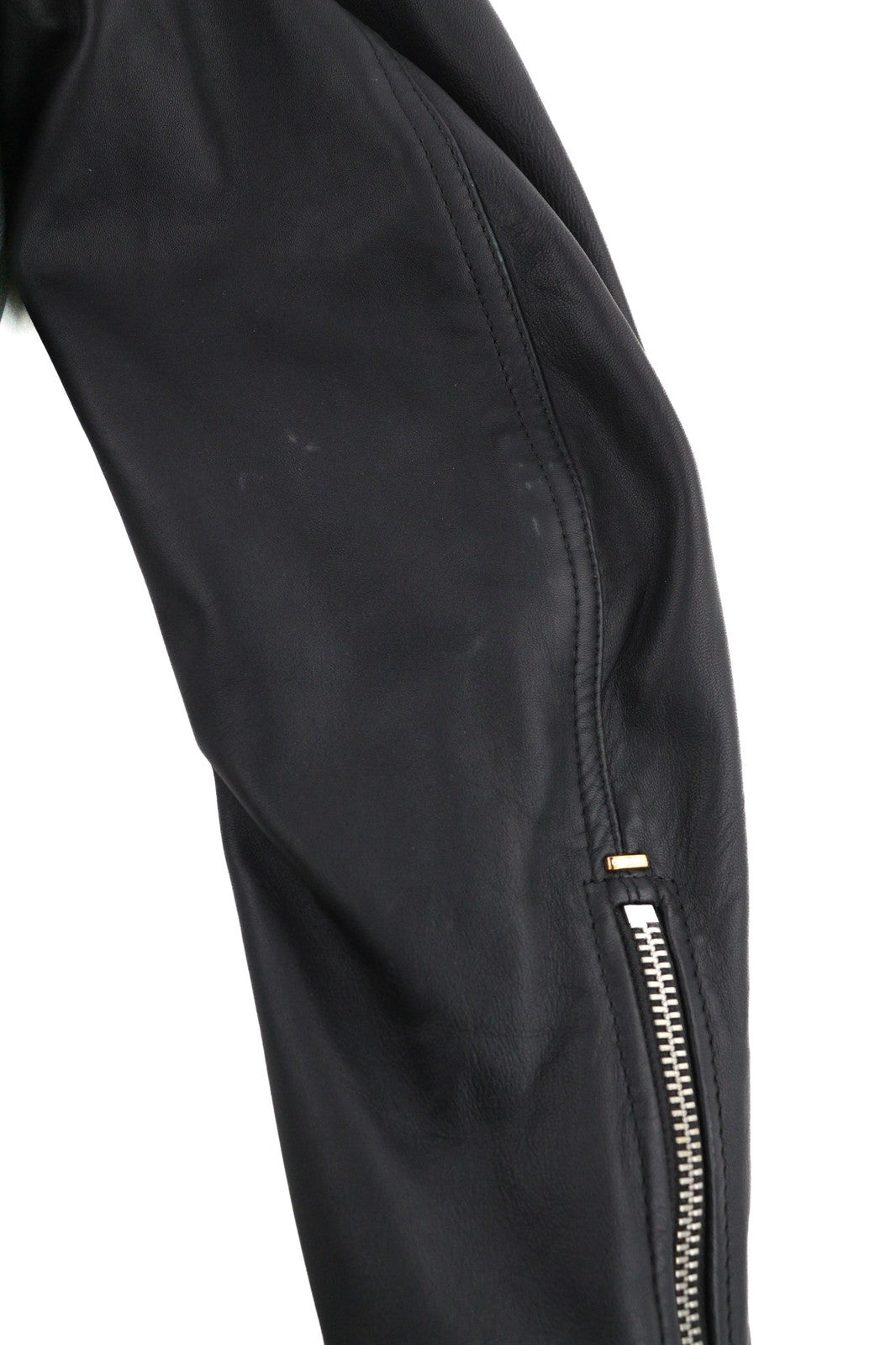 DIESEL R-Pusmir vyriška striukė S juoda avikailio odinė asimetrinė užtrauktuku RRP 655 € 