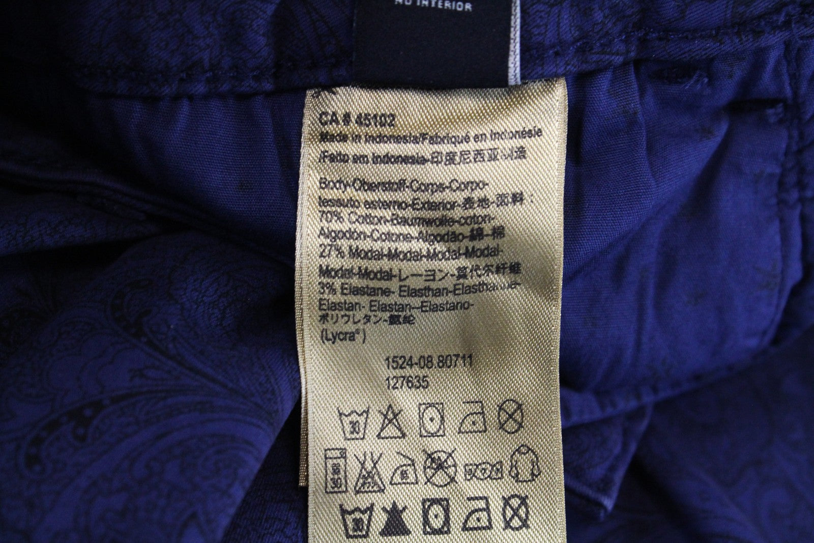 MAISON SCOTCH La Bohemienne moteriškos kelnės W24/L32 aptemptos raštuotos mėlynos 