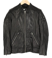 DIESEL L-Marton vyriška striukė S, juoda, odinė, su juostele, užtrauktuku, lengva. 