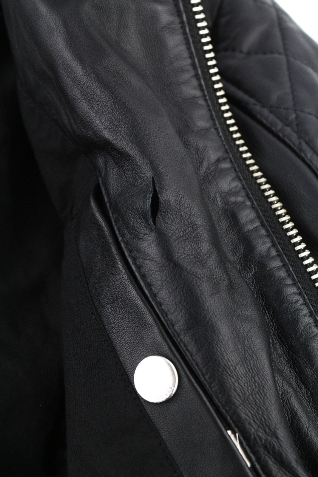 DIESEL L-Marton vyriška striukė S, juoda, odinė, su juostele, užtrauktuku, lengva. 