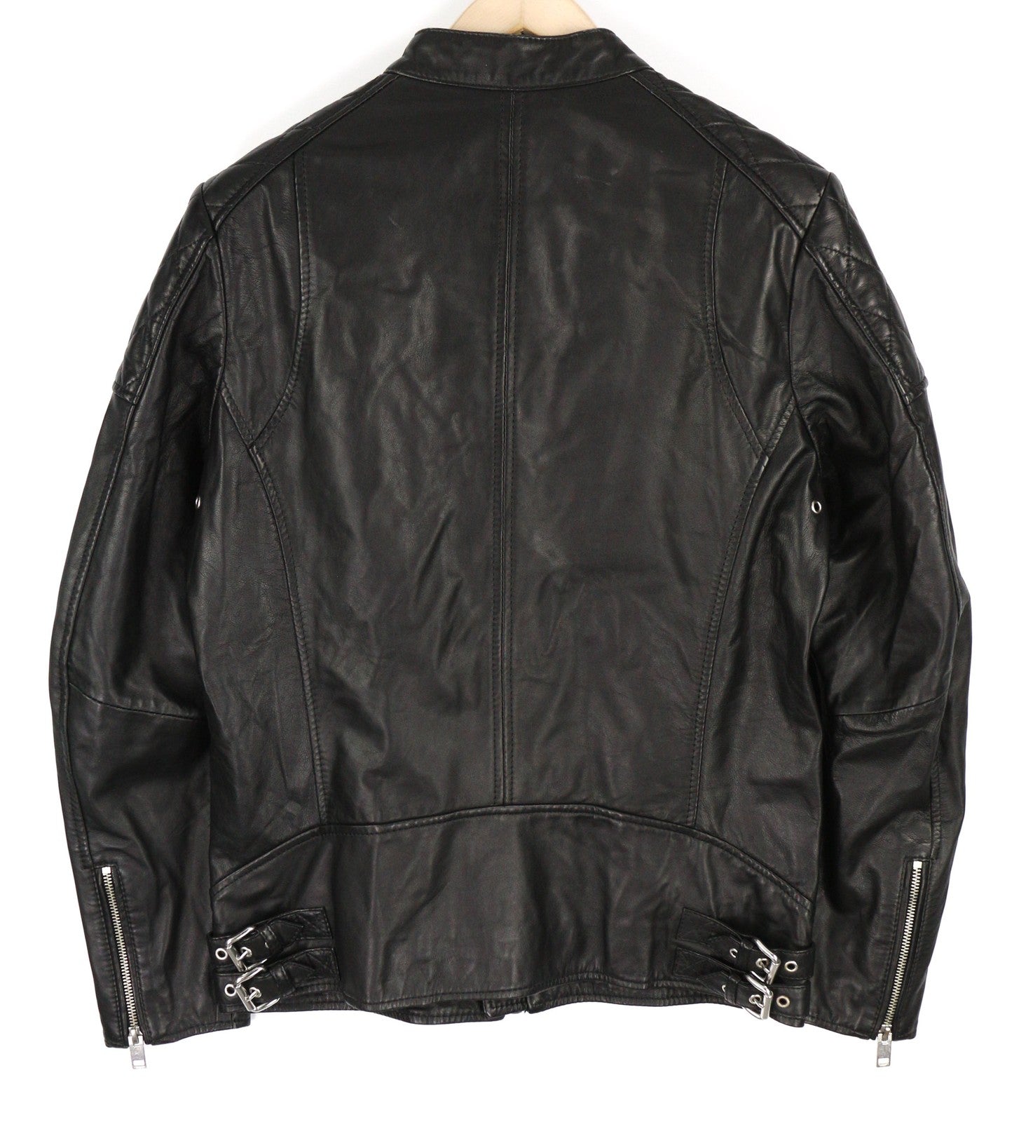 DIESEL L-Marton vyriška striukė S, juoda, odinė, su juostele, užtrauktuku, lengva. 