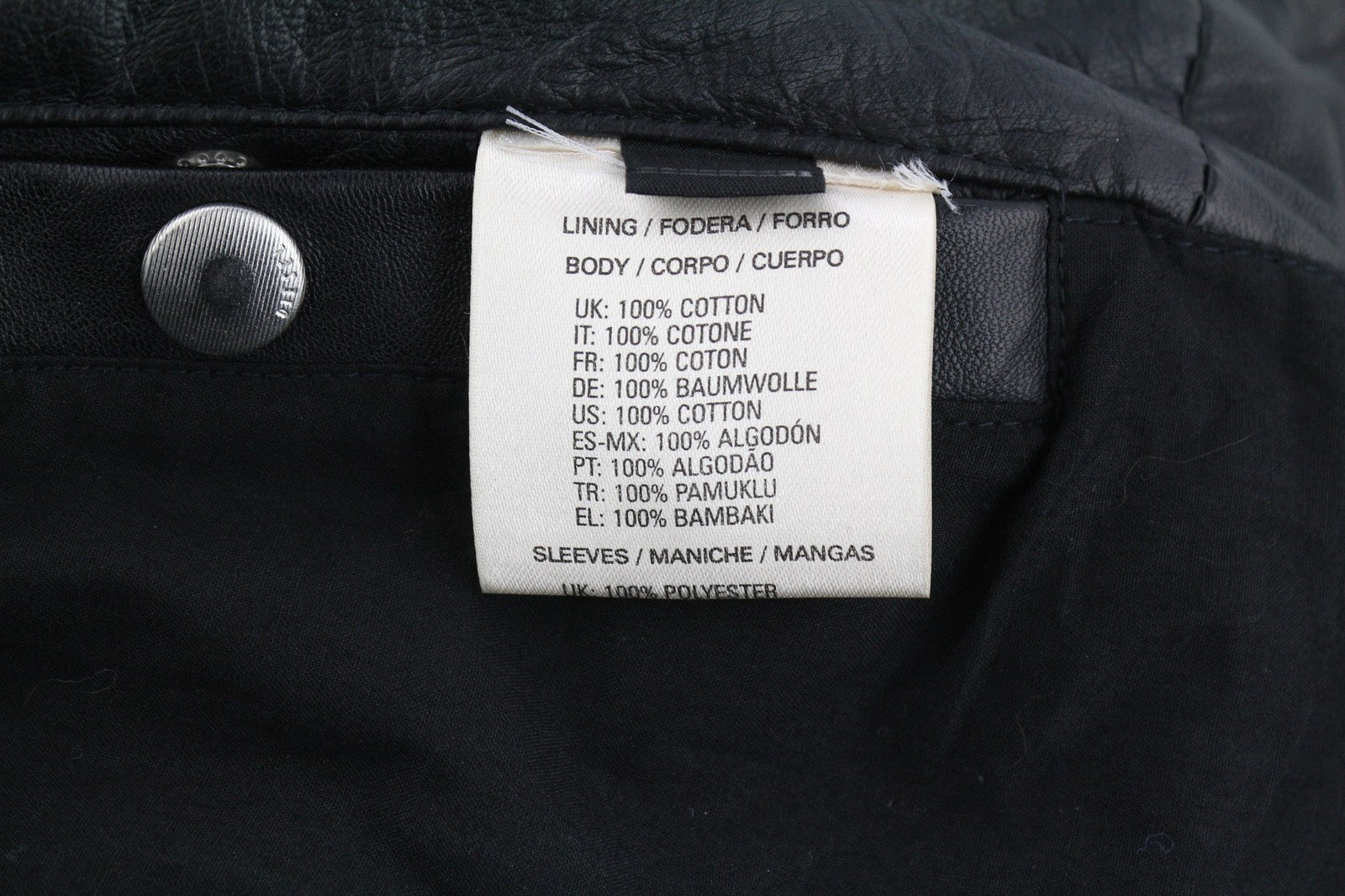 DIESEL L-Marton vyriška striukė S, juoda, odinė, su juostele, užtrauktuku, lengva. 