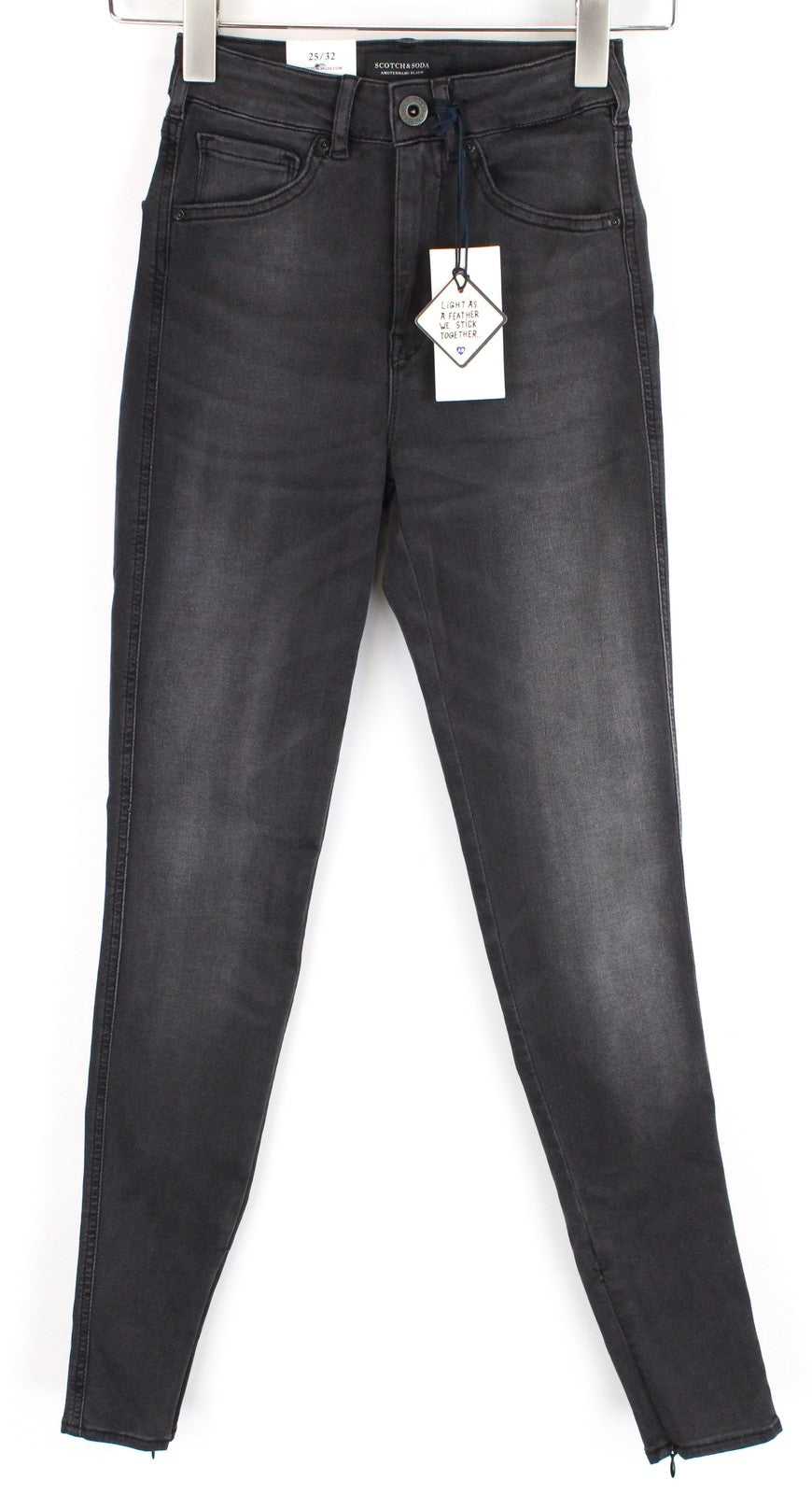 „SCOTCH &amp; SODA Haut“ moteriški džinsai W25/L32 aptempti pilki medvilniniai tamprūs skalbti džinsai 
