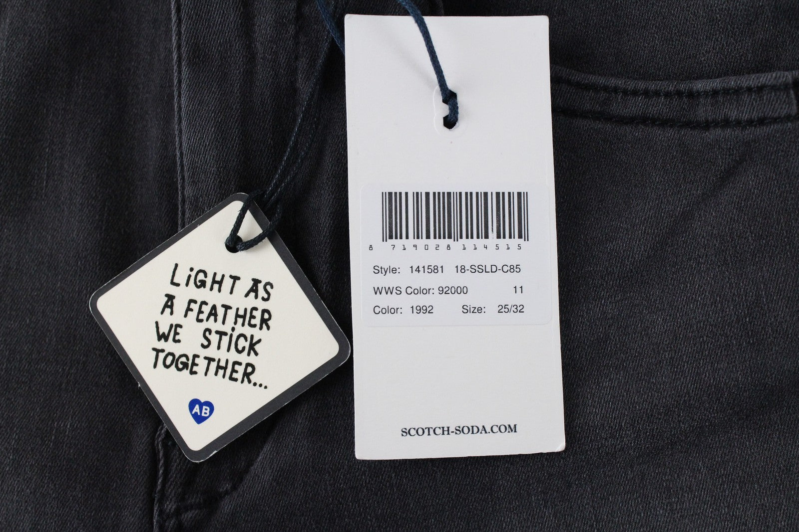 „SCOTCH &amp; SODA Haut“ moteriški džinsai W25/L32 aptempti pilki medvilniniai tamprūs skalbti džinsai 