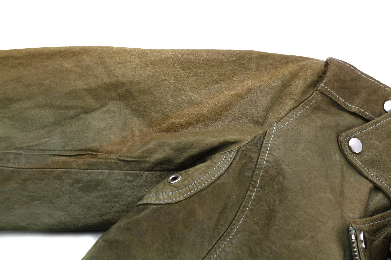 DIESEL R-Sery Womens Jacket L Lambskin Leather Asymmetrical Zipper Notch Lapel