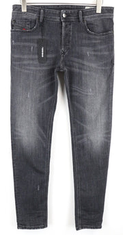 DIESEL Troxer R4NQ8 vyriški džinsai W31/L30 pilki, aptempti, medvilniniai. 