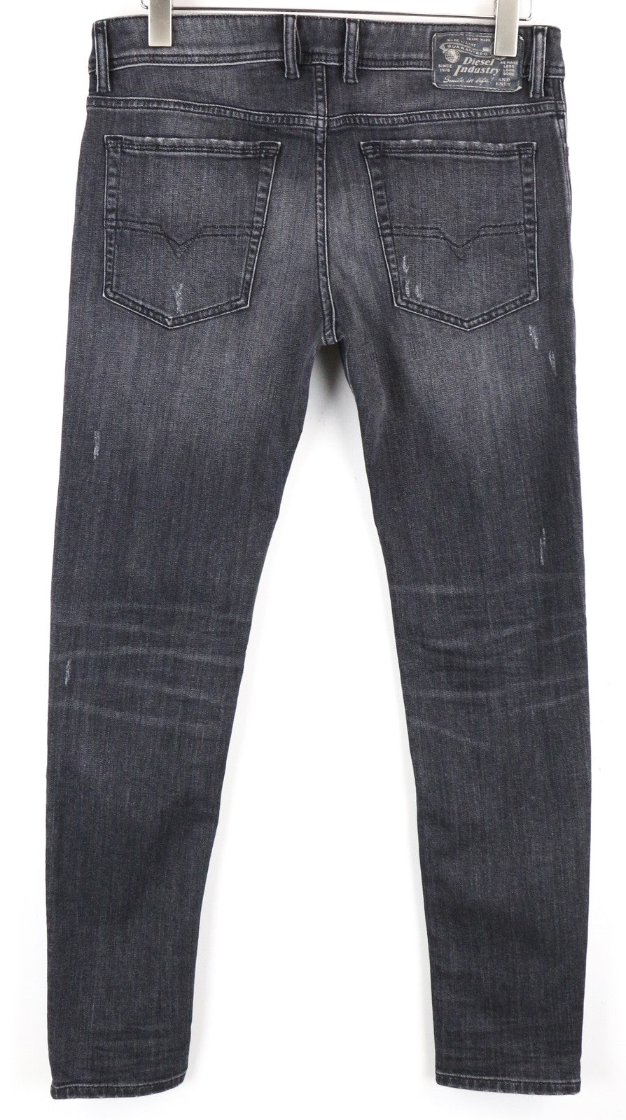DIESEL Troxer R4NQ8 vyriški džinsai W31/L30 pilki, aptempti, medvilniniai. 