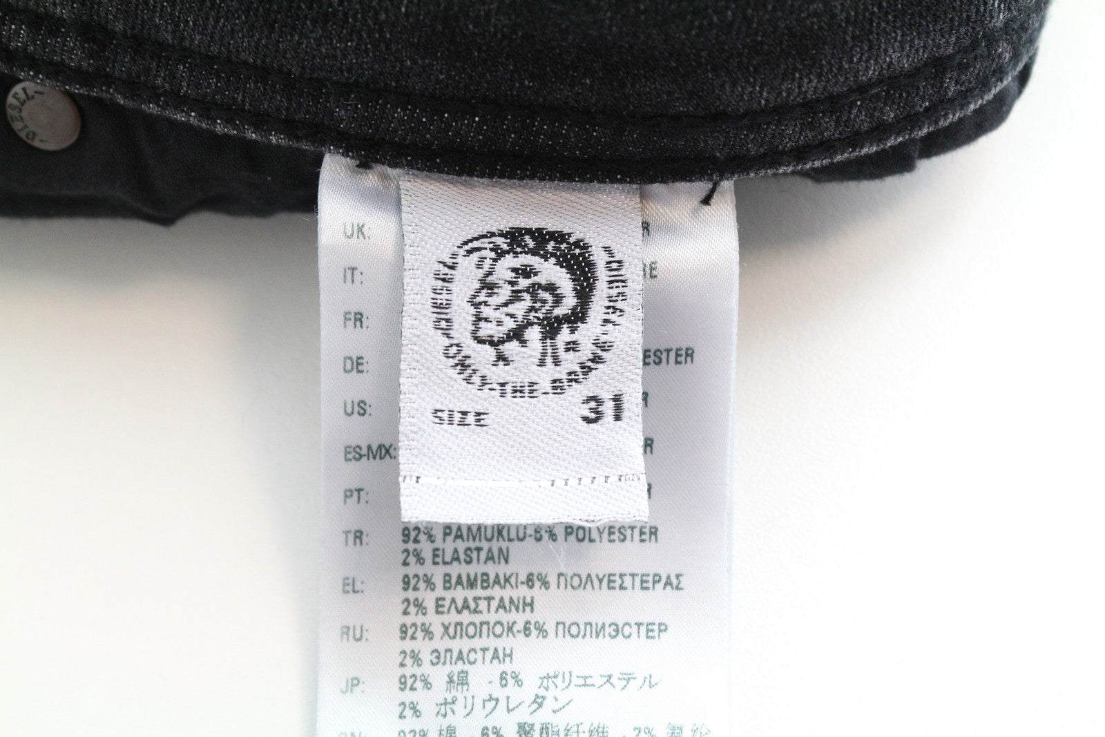 DIESEL Troxer R4NQ8 vyriški džinsai W31/L30 pilki, aptempti, medvilniniai. 