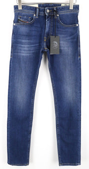 DIESEL Thommer 0870F vyriški džinsai W27/L32 mėlyni skalbti ploni aptempti tamprūs džinsai 