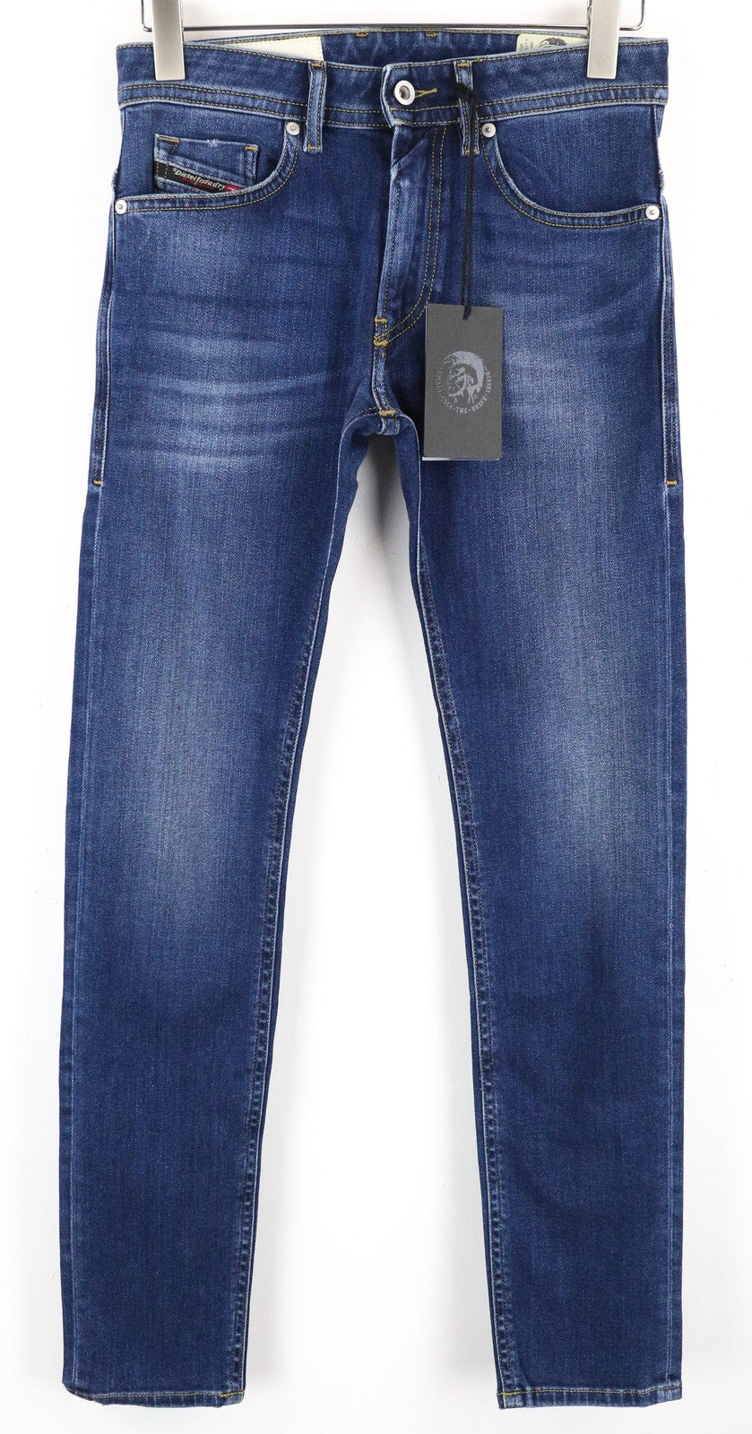 DIESEL Thommer 0870F vyriški džinsai W27/L32 mėlyni skalbti ploni aptempti tamprūs džinsai 