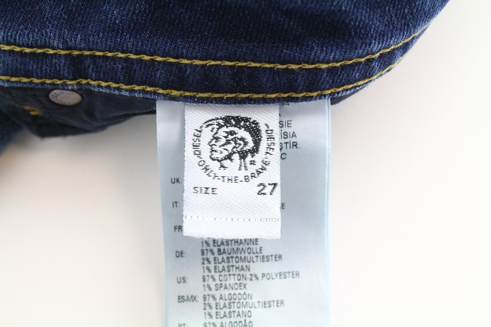 DIESEL Thommer 0870F vyriški džinsai W27/L32 mėlyni skalbti ploni aptempti tamprūs džinsai 