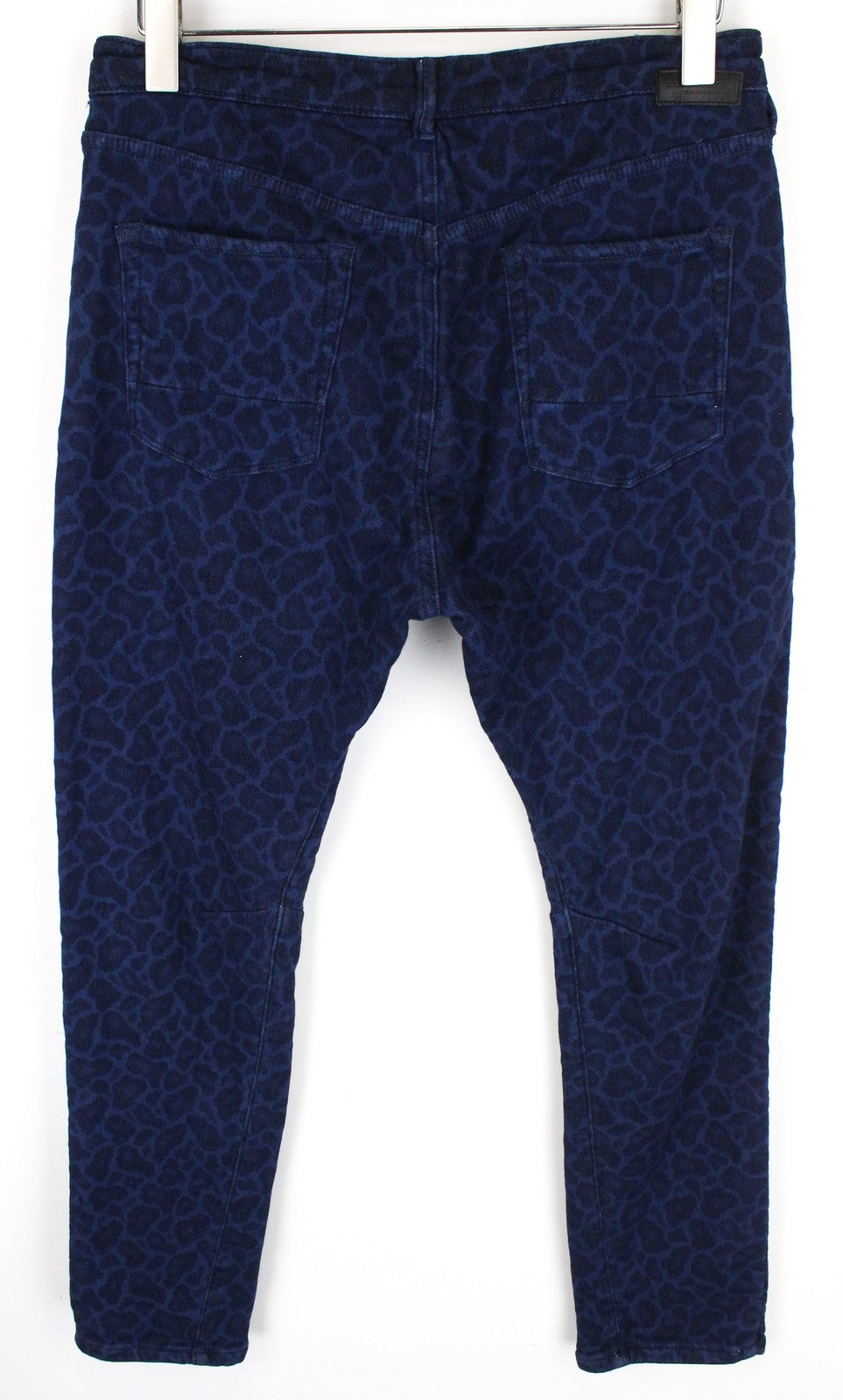MAISON SCOTCH Mademoiselle Women's Trousers L Blue Patterned Tapered Fit