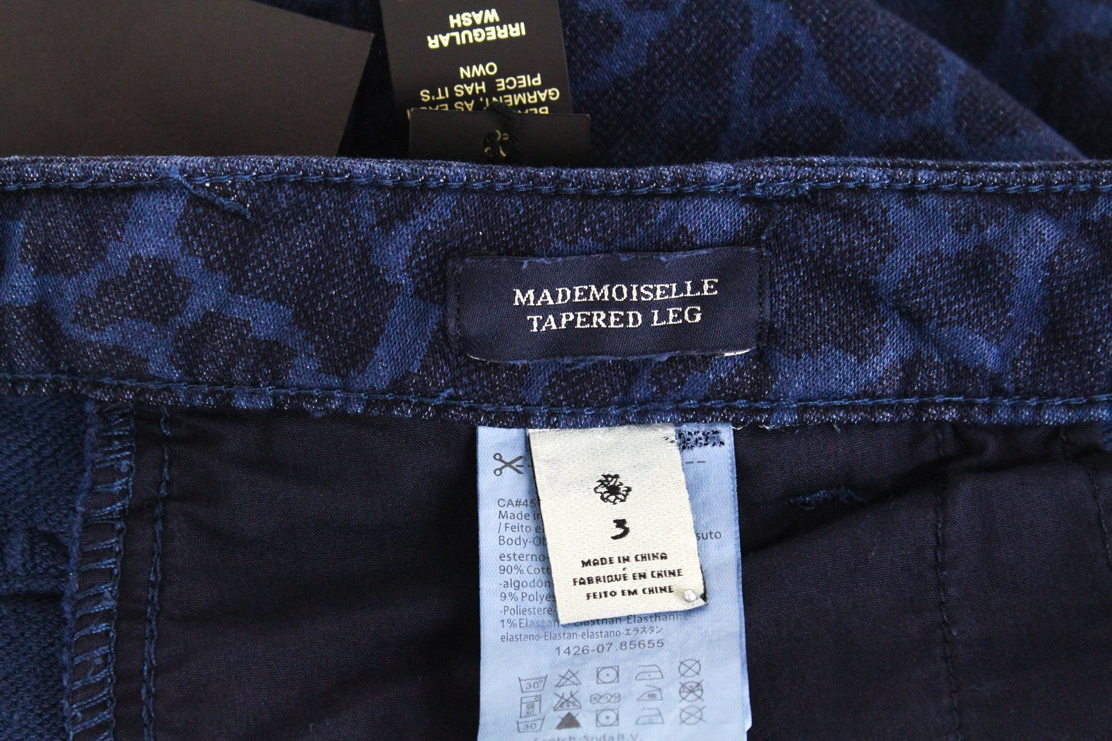 MAISON SCOTCH Mademoiselle Women's Trousers L Blue Patterned Tapered Fit