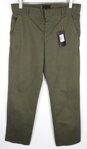 RICHMOND Men's Trousers 48 Green Straight Fit Cotton Stretch Casual Pants