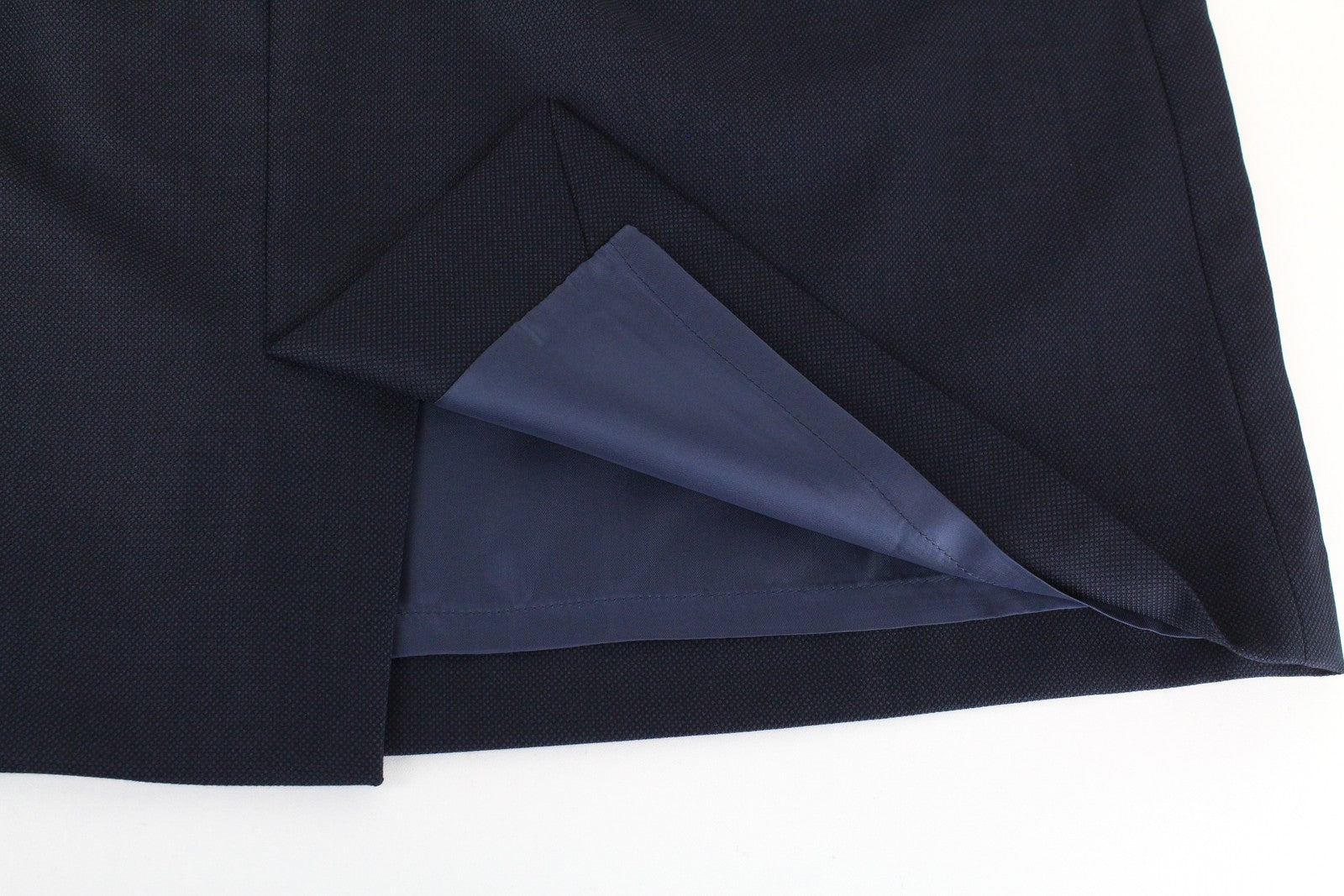 SUITSUPPLY Women's Skirt 46 Navy Pure Wool Zipped Slim Fit Formal Mini