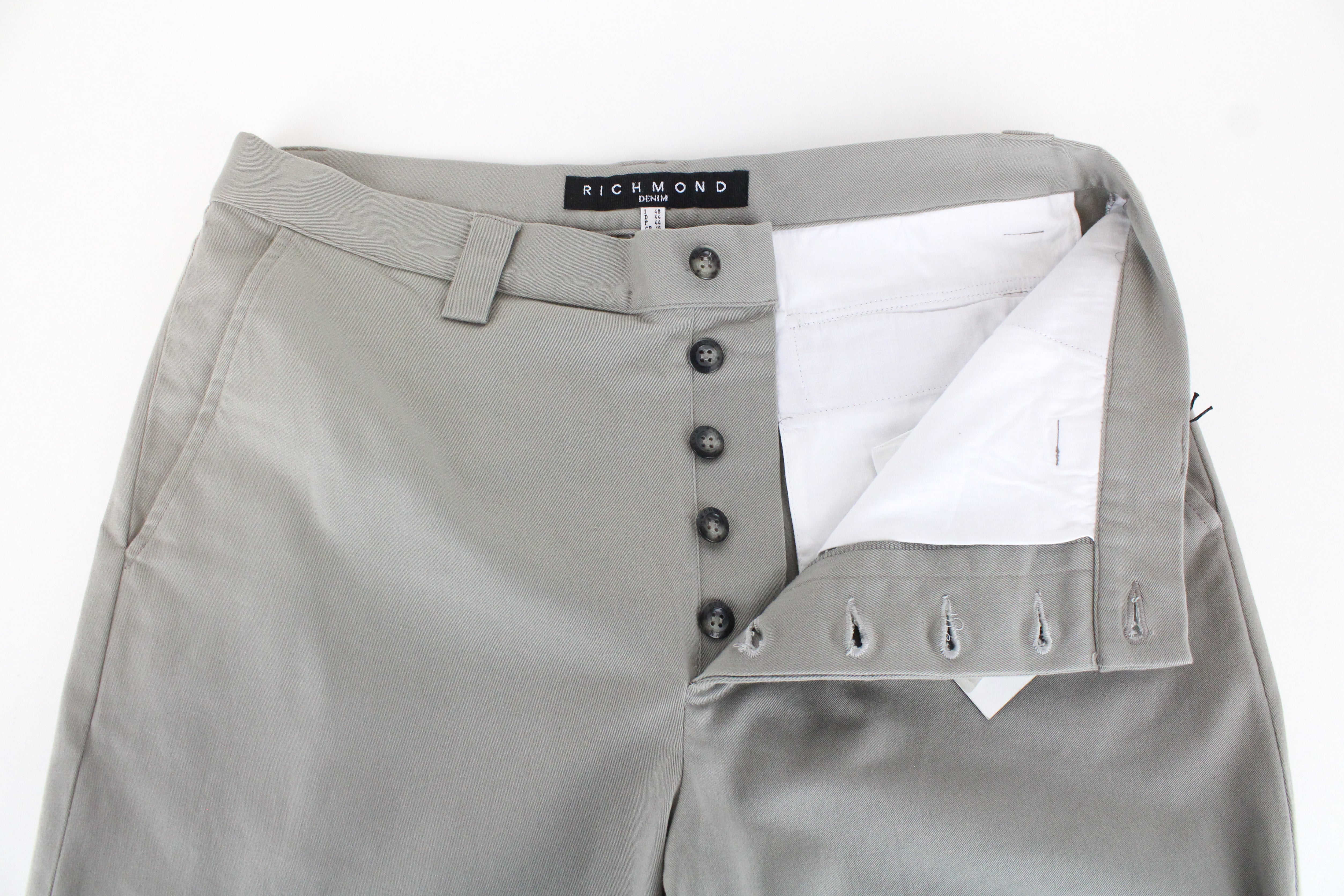 RICHMOND Men's Trousers 48 Grey Multi Pocket Cotton Stretch Casual Pants