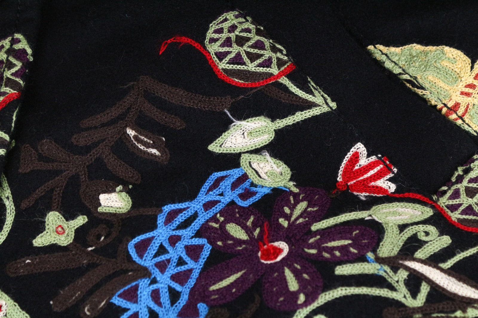 DESIGUAL Diana moteriškas paltas 40 juodas siuvinėta vienaeilis apykaklė 