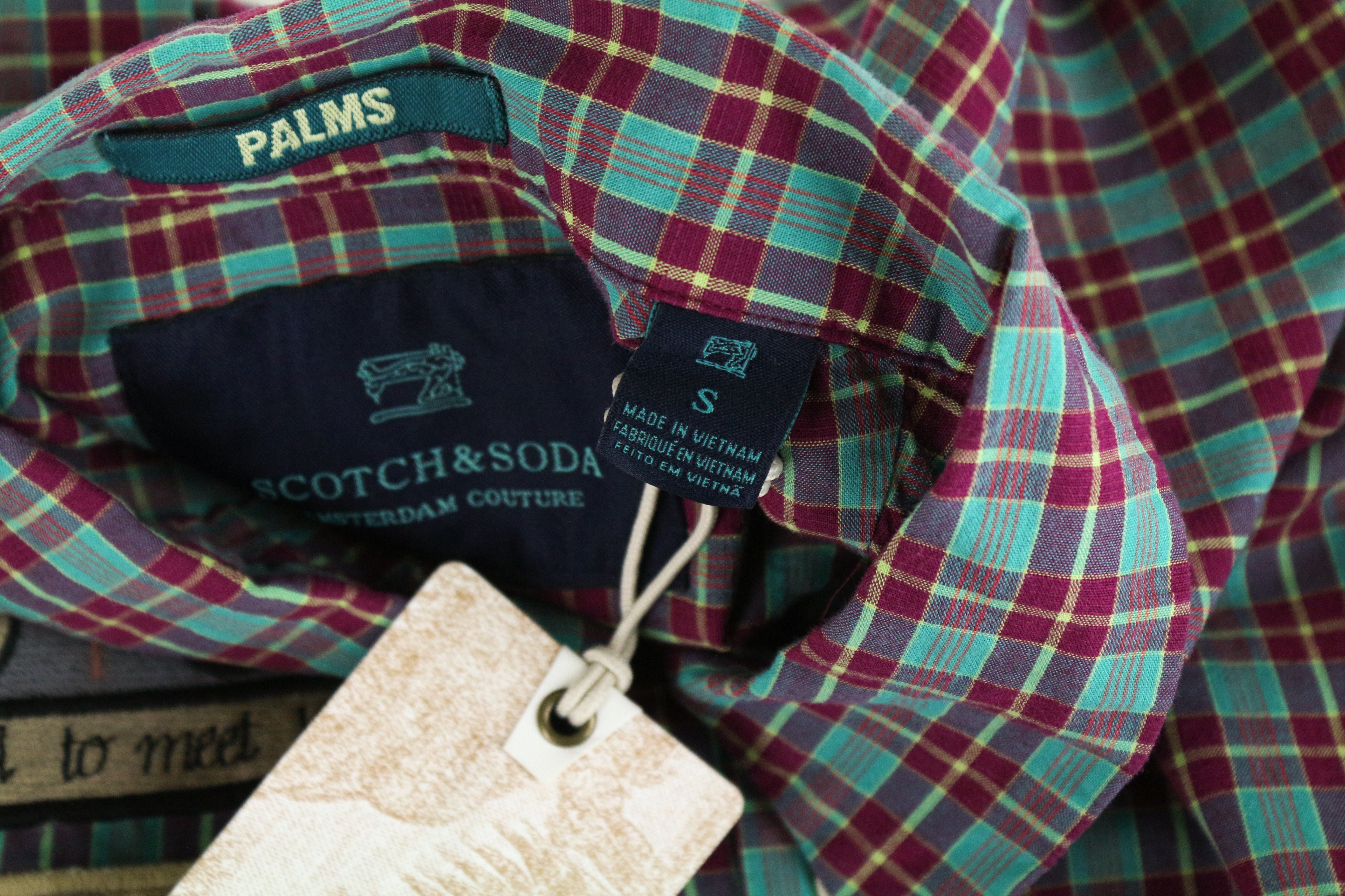 SCOTCH &amp; SODA Ams Couture vyriški marškiniai, mėlyni, medvilniniai, lininiai, trumpomis rankovėmis, S dydžio 