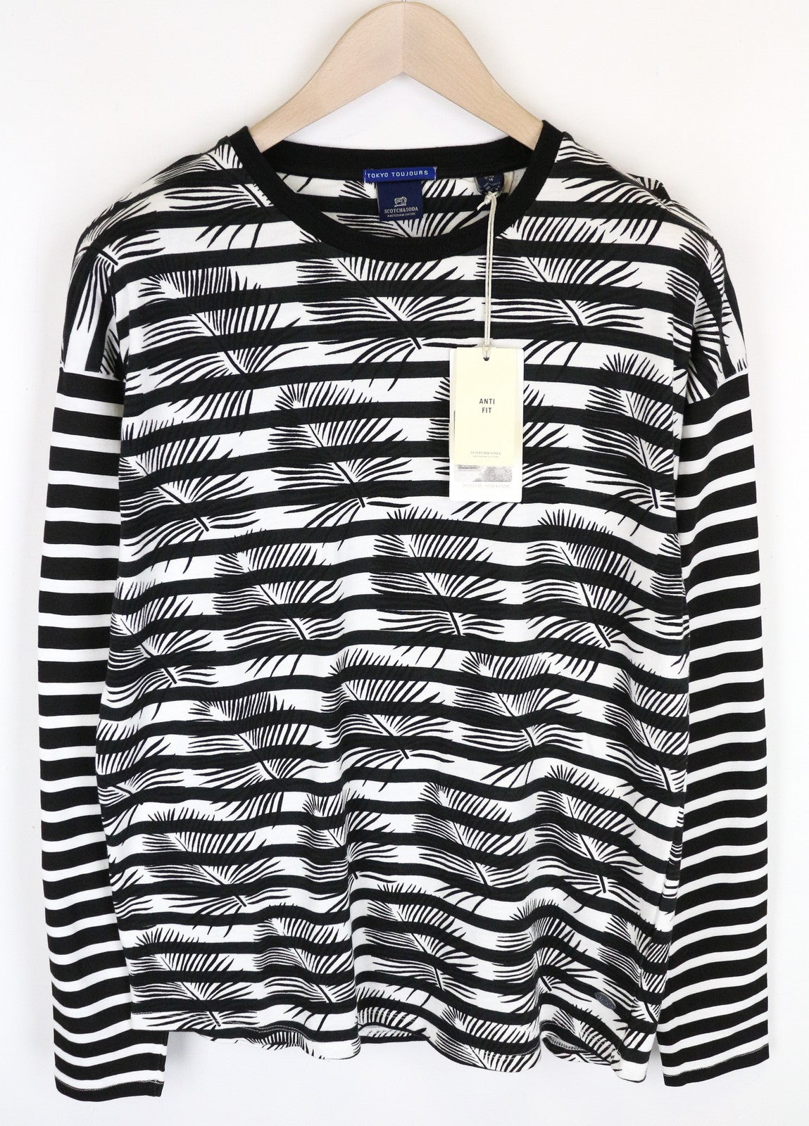 SCOTCH & SODA Ams Couture Men's T-Shirt M White Patterned Pullover Fit