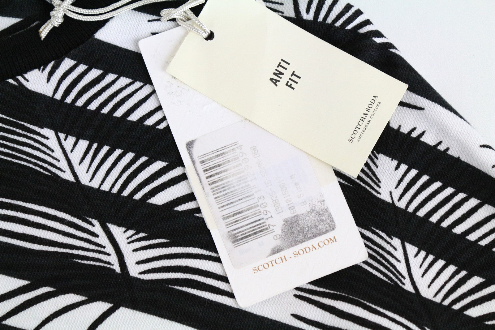 SCOTCH & SODA Ams Couture Men's T-Shirt M White Patterned Pullover Fit