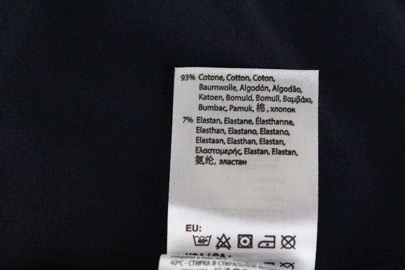 REPLAY Men's T-Shirt S Navy Cotton Stretch Plain Short Sleeve Casual