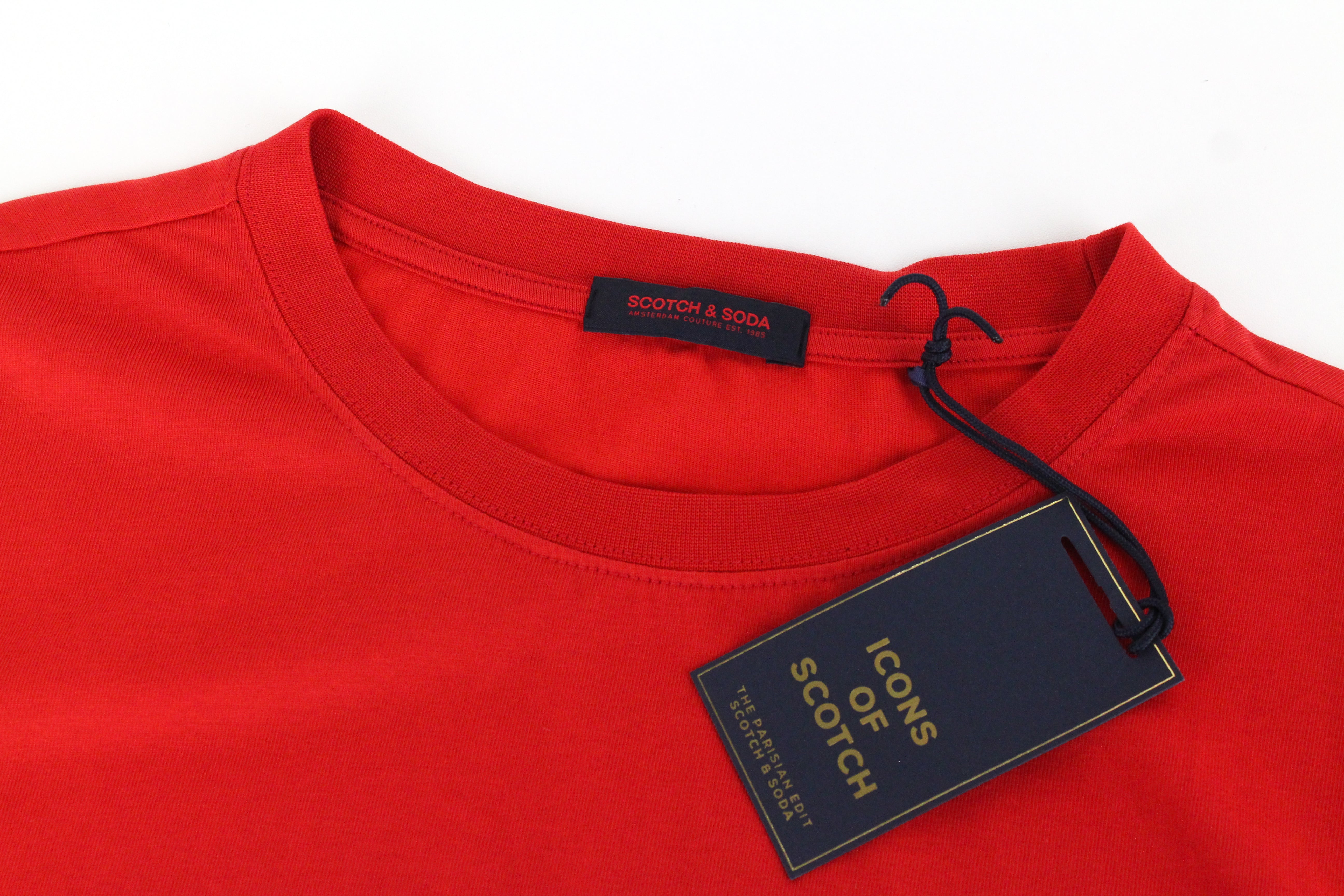 SCOTCH & SODA Ams Couture Men's T-Shirt ~L Red Blend Slogan Short Sleeve