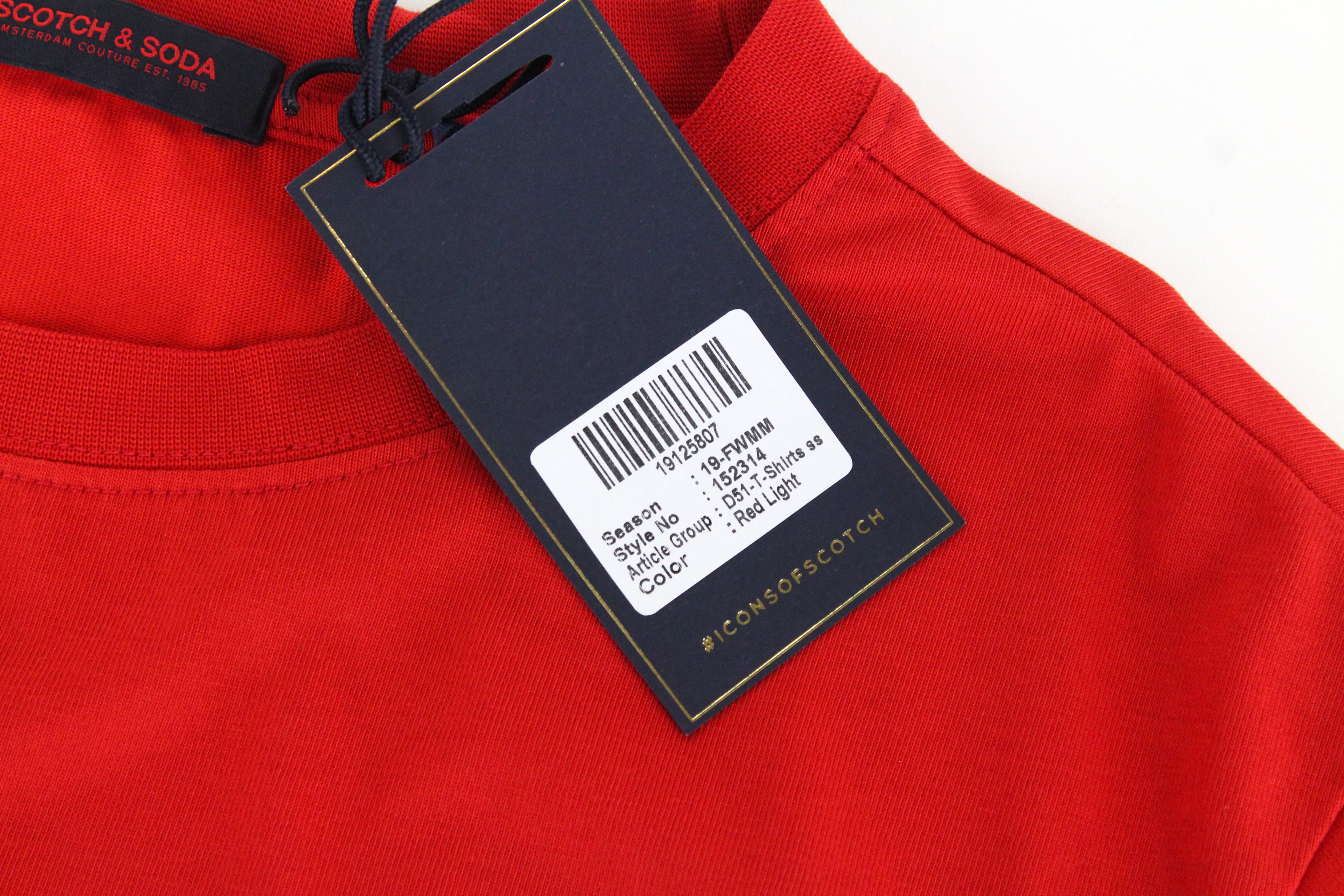 SCOTCH & SODA Ams Couture Men's T-Shirt ~L Red Blend Slogan Short Sleeve