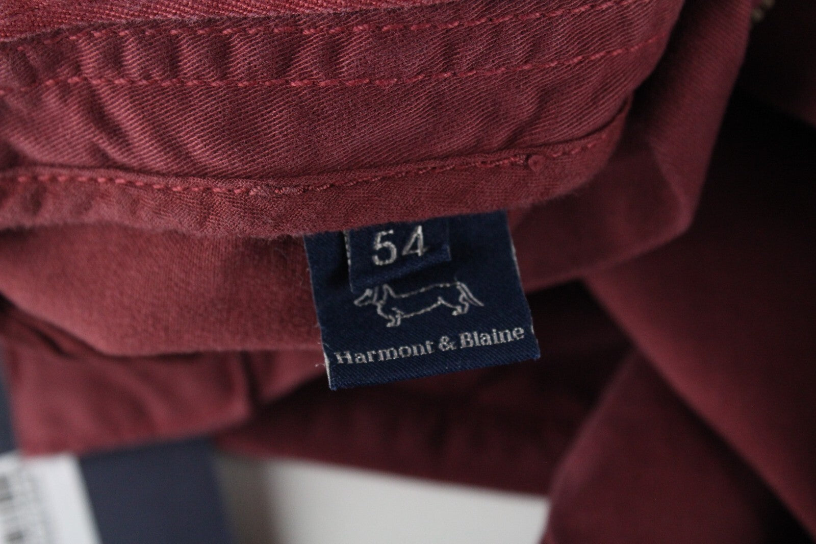 HARMONT & BLAINE Mens Red Cotton Stretchy Pants 54 Slim Jean Zip Style