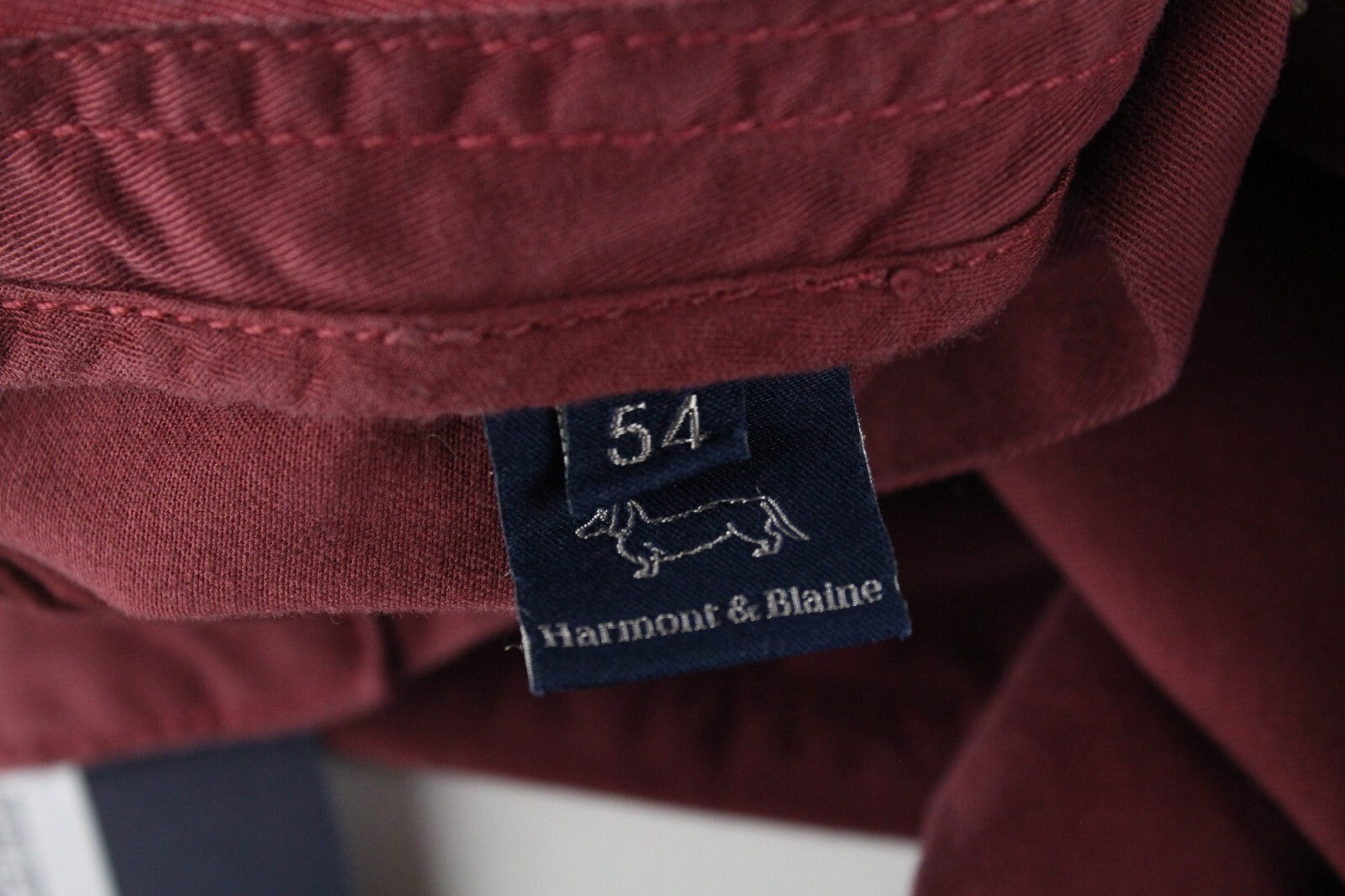 HARMONT & BLAINE Mens Red Cotton Stretchy Pants 54 Slim Jean Zip Style