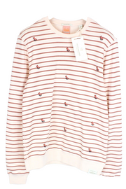 SCOTCH &amp; SODA vyriškas rožinis dryžuotas megztinis ilgomis rankovėmis, medvilninis, laisvalaikio stiliaus, M dydžio 