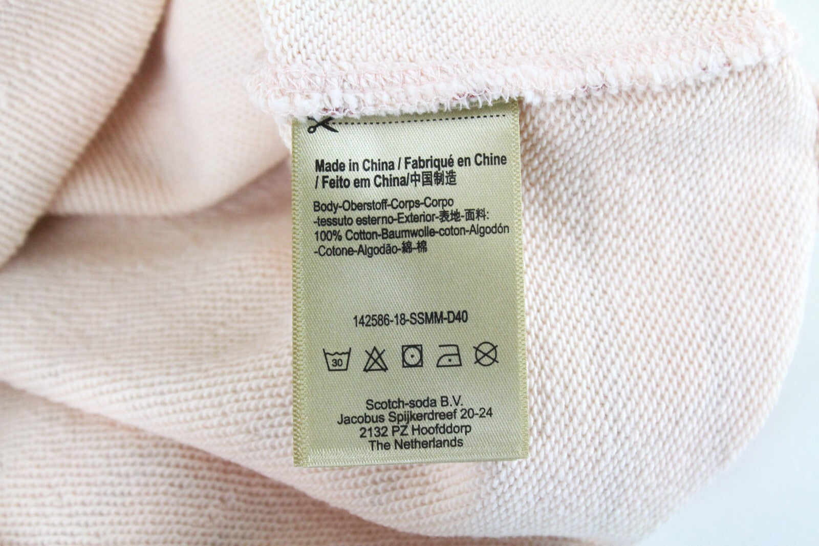 SCOTCH &amp; SODA vyriškas rožinis dryžuotas megztinis ilgomis rankovėmis, medvilninis, laisvalaikio stiliaus, M dydžio 