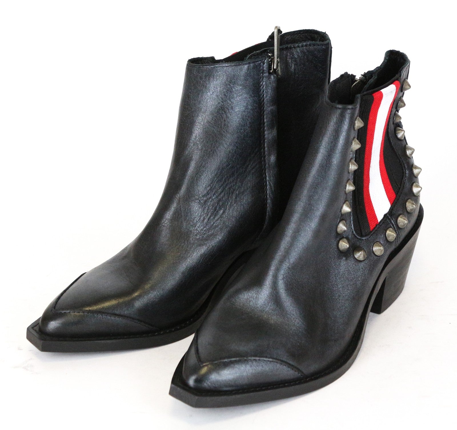 REPLAY moteriški batai, 36 dydis, juodi, dygliuoti, smailūs aulinukai iki kulkšnių, rekomenduojama kaina – 230 € 