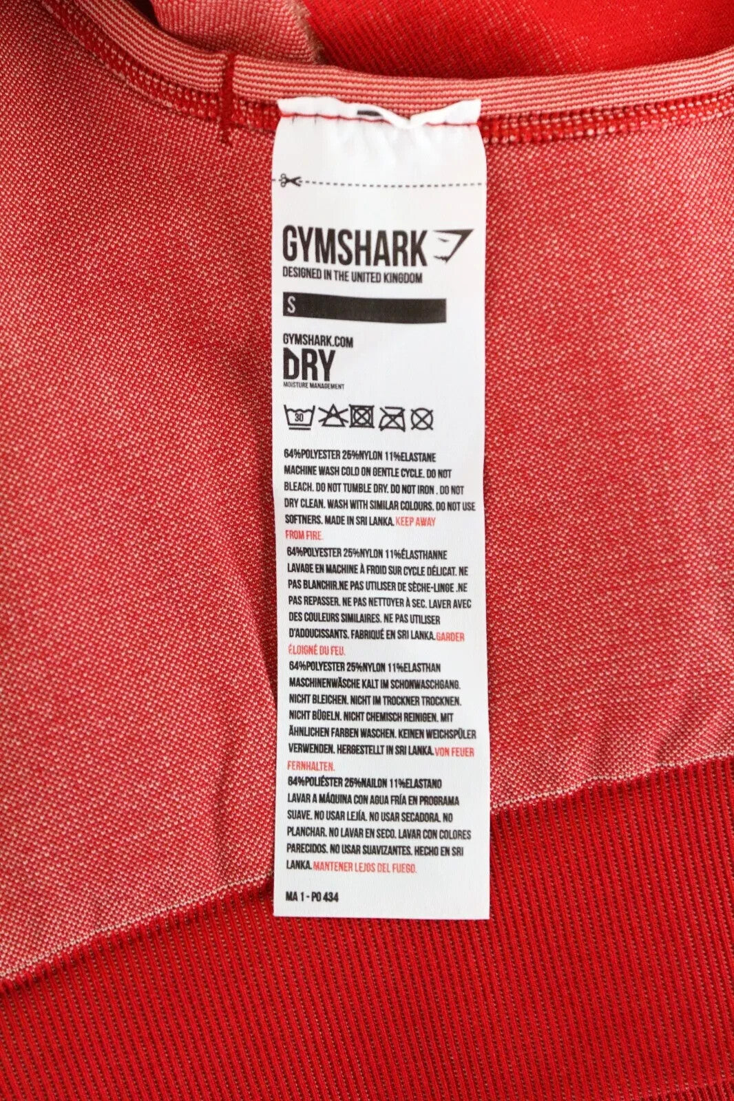 GYMSHARK Turbo Women's Sport Bra S Red Sleeveless Seamless Gym Stretch