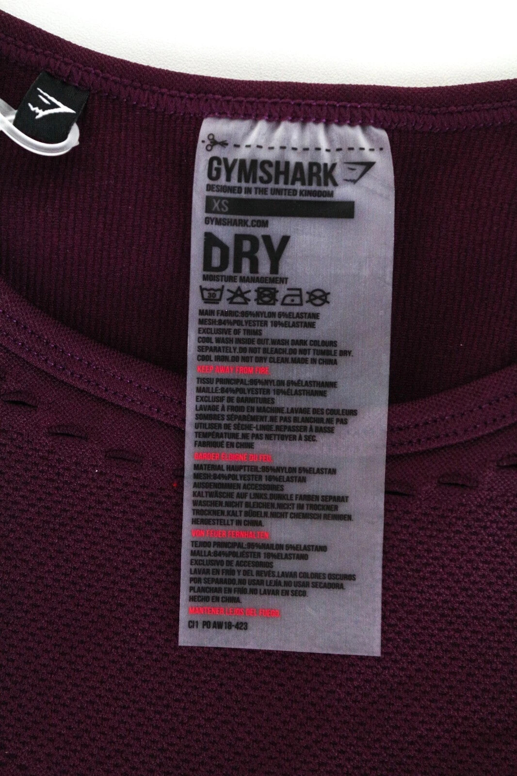 GYMSHARK Women's Sport Bra XS Purple Sleeveless Stretch Gym Activewear