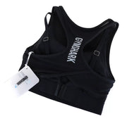 GYMSHARK Women's Sport Bra XS Black Mesh Layered Stretch Gym Activewear