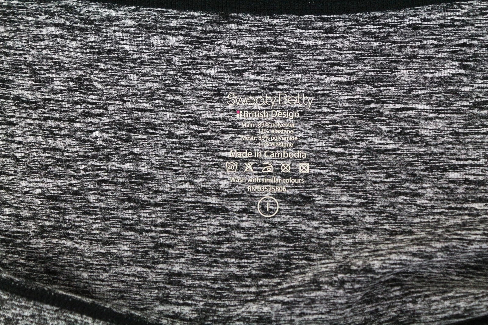 SWEATY BETTY Contemporary Women's T-Shirt L Grey Cropped Stretch Sleeves