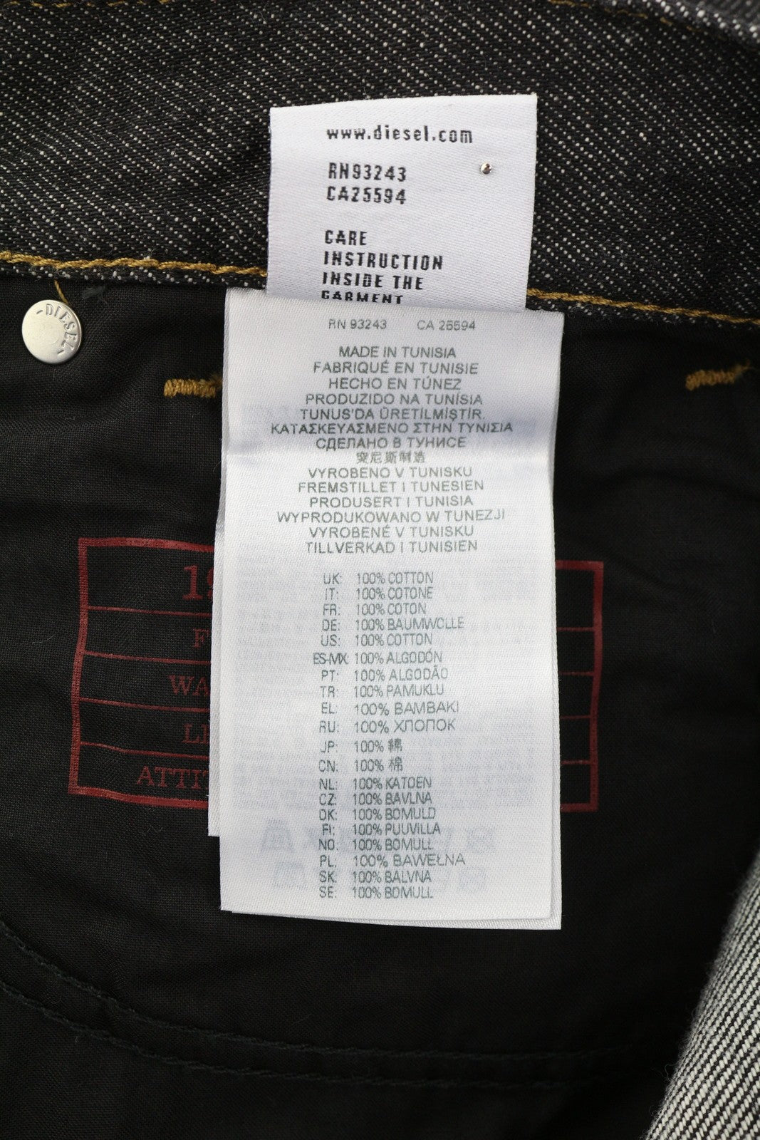 DIESEL 1995 Z9C34 vyriški džinsai W34/L30 ploni tiesūs klešniai su sagomis, tamsūs, rekomenduojama kaina 185 € 