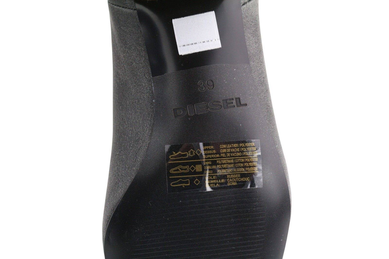 DIESEL D-Texanne CH moteriški aulinukai, juodi, pilki, odiniai, kubietiški, 39 dydžio, RRP290 