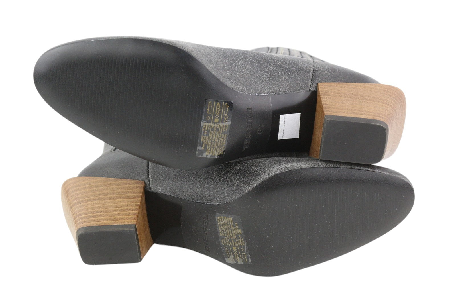 DIESEL D-Texanne CH moteriški aulinukai, juodi, pilki, odiniai, kubietiški, 39 dydžio, RRP290 