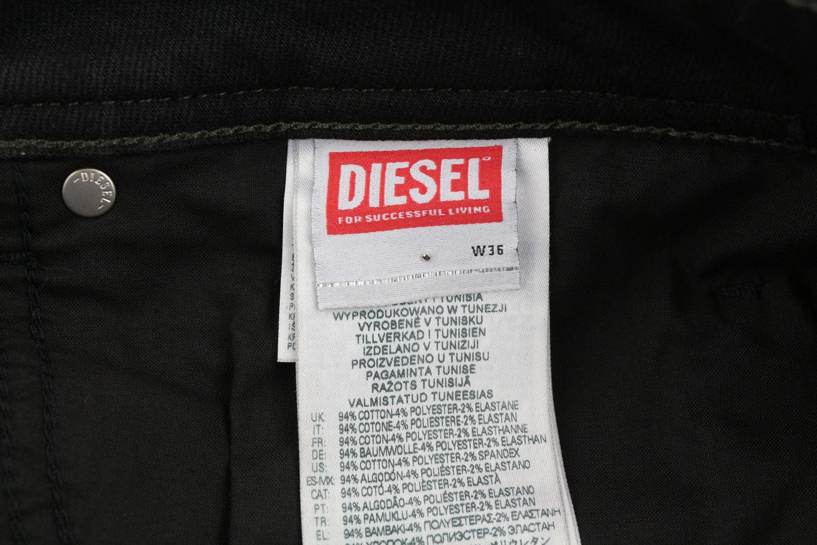 DIESEL 1979 Sleenker E09ID vyriški džinsai W36/L32 ploni dengti blizgantys juodi už 225 € 