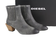 DIESEL D-Texanne CH moteriški aulinukai, juodi, pilki, odiniai, iki kulkšnių, EU41, kubietiški, RRP 290 € 