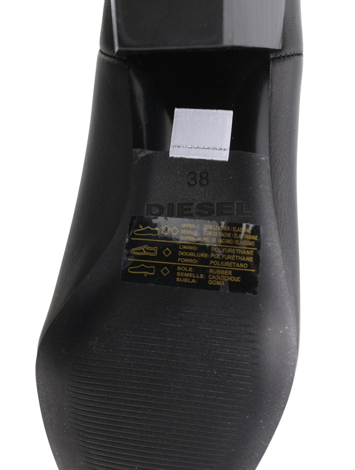 DIESEL D-Texanne CH moteriški aulinukai, juodos odos, EU38, migdolų spalvos, palaidinė iki kulkšnies, RRP290