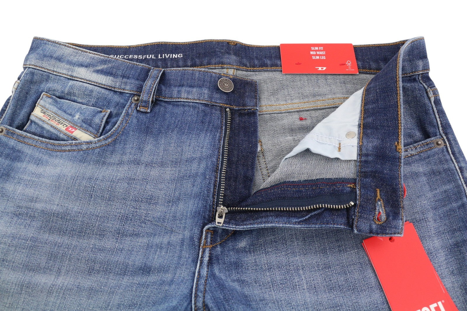 DIESEL 2019 D-Strukt 0DQAE vyriški džinsai W33/L30 Slim Zip Fly Fly Fade Effect RRP 175 € 