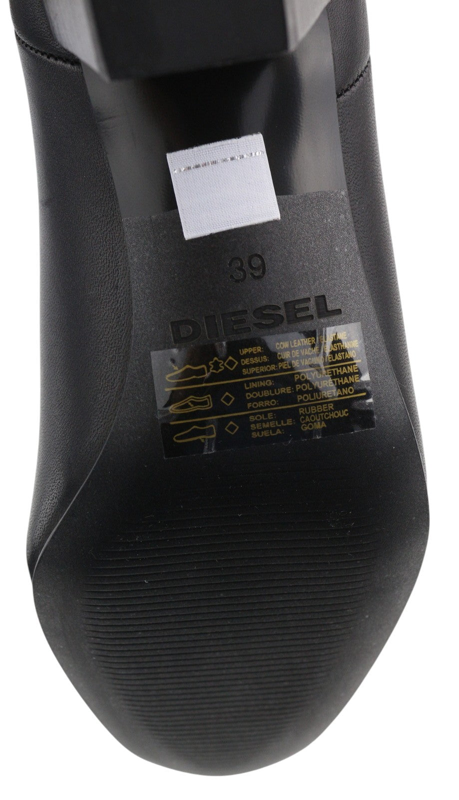 DIESEL D-Texanne CH moteriški aulinukai, juodi, odiniai, 39 dydžio, migdolų nosis, rekomenduojama kaina – 290 €, kubietiškas kulnas. 