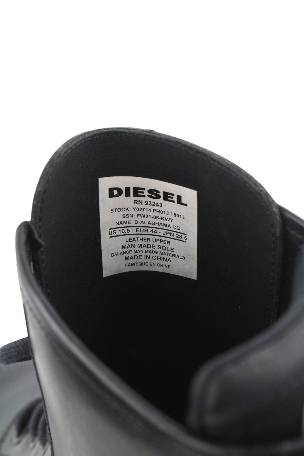 DIESEL D-Alabhama CB vyriški batai, juodi, odiniai, suvarstomi, kovinio tipo, EU44, RRP 295 € 