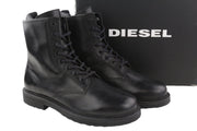 DIESEL D-Alabhama CB vyriški batai, juodi, odiniai, suvarstomi, kovinio tipo, EU45, RRP 295 € 