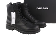 DIESEL D-Alabhama CB vyriški batai, juodi, odiniai, suvarstomi, kovinio tipo, EU43, RRP 295 € 