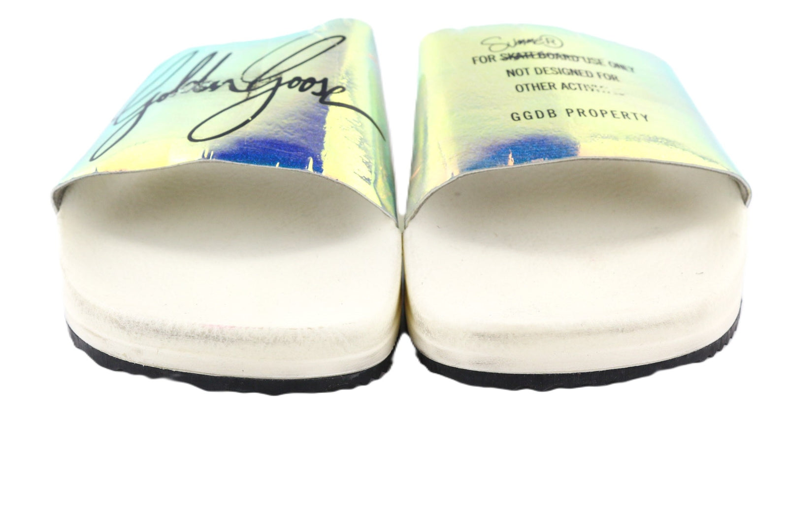 GOLDEN GOOSE Poolstar moteriškos šlepetės, 39 cm, baltos, vasarinės, užsegamos. 