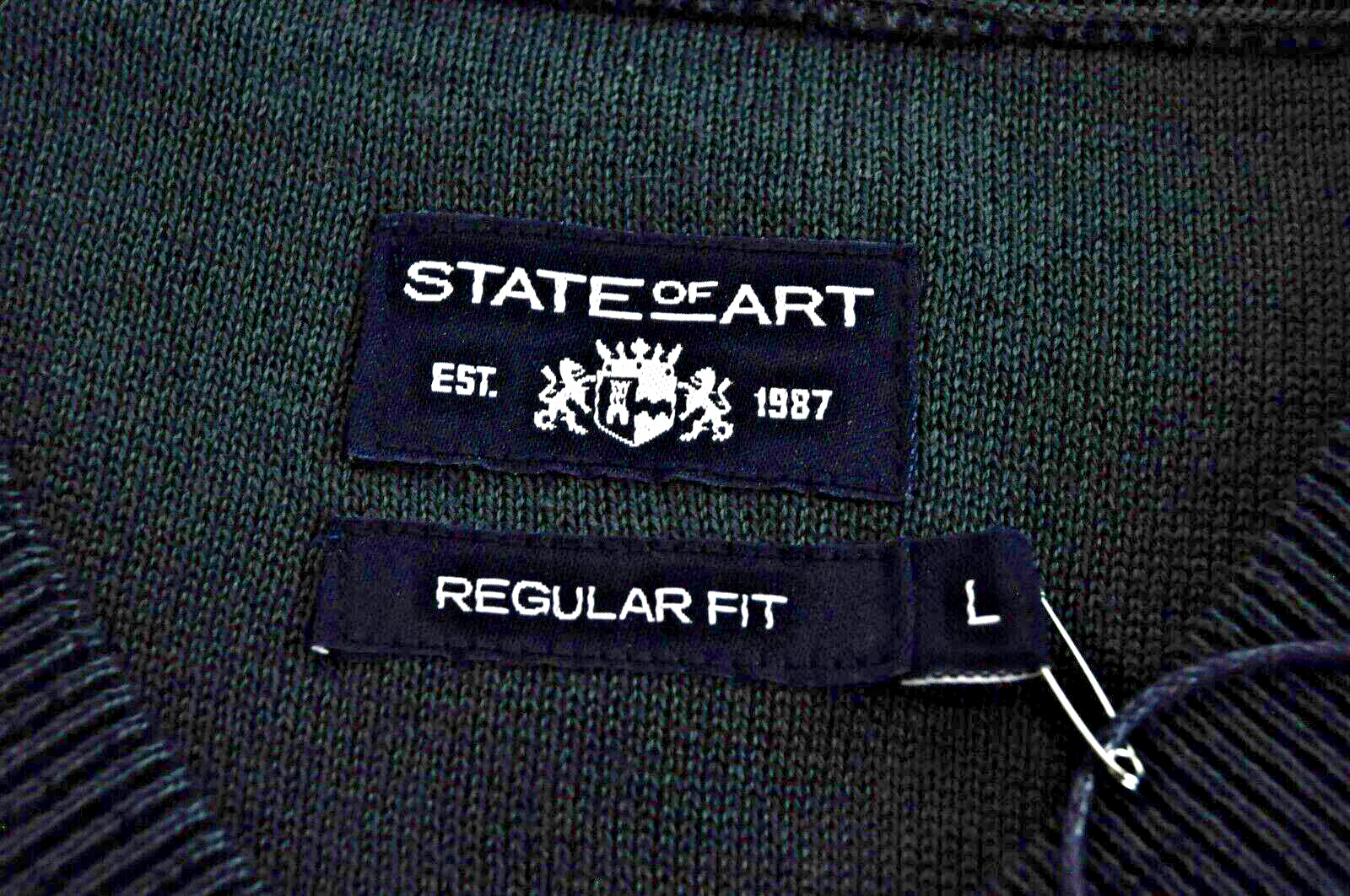 „STATE OF ART“ vyriškas megztinis L dydžio smaragdo žalios spalvos V formos iškirpte, vidurnakčio spalvos, megztinis 